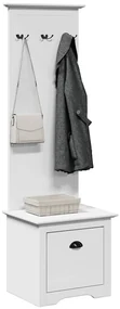 vidaXL Armário corredor com ganchos BODO branco 50x40x157 cm