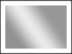 HOMCOM Espelho de Casa de Banho com LED 80x60 cm Iluminação Ajustável Função Anti-Embaciamento Função Memória Preto | Aosom Portugal