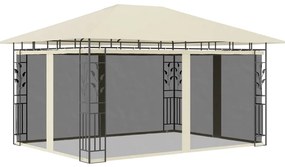 Gazebo com rede mosquiteira 4x3x2,73 m 180 g/m² creme