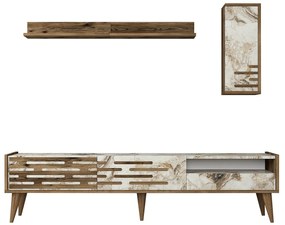 **** Unidade TV Valensiya – Nogueira/Branco/Mármore – 180x35x45 cm

**