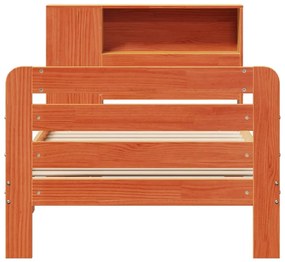Cama sem colchão 75x190 cm madeira de pinho maciça castanho-mel
