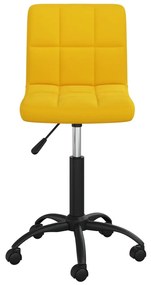 Cadeira de jantar giratória veludo amarelo mostarda