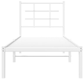 Estrutura de cama com cabeceira 80x200 cm metal branco