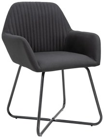 Cadeiras de jantar 2 pcs tecido preto