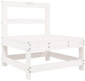 5 pcs conjunto de sofás de jardim madeira pinho maciça branco