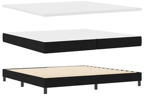 Cama Box com Colchão &amp; LED Preta 200x200 cm Tecido