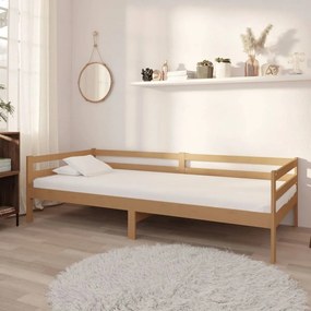 vidaXL Sofá-cama 90x200 cm madeira de pinho maciça castanho mel