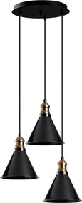 Candeeiro de Teto Berceste – Preto – Diâmetro 40 cm x Altura 117 cm