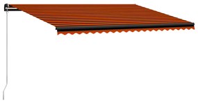 vidaXL Toldo retrátil manual 500x300 cm laranja e castanho