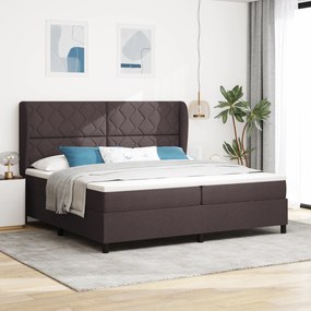 Cama Box com Colchão vidaXL em Marrom Escuro, 200x200 cm Tecido