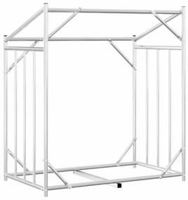 Rack de lenha com tampa de chuva 101x61x110,5cm aço galvanizado