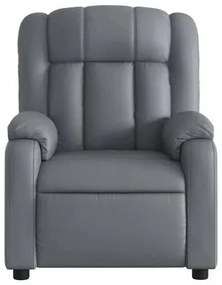 Poltrona de Massagens, Reclinável e Elétrica - Couro Artificial - Cinz