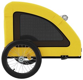 Reboque bicicleta p/ animais tecido oxford/ferro amarelo