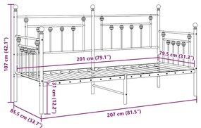 Estrutura de Cama Dia Branca 80x200 cm Aço