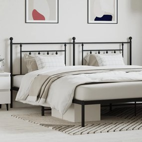 vidaXL Cabeceira de cama 193 cm metal preto