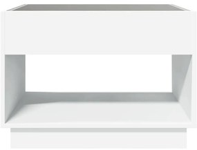 Mesa de centro luzes LED Infinity 70x50x50 cm branco
