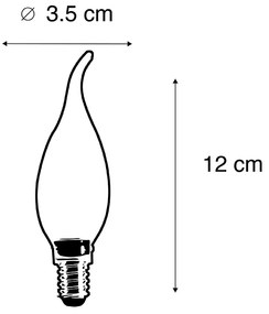 Conjunto de 5 Lâmpada de vela com ponta de filamento LED regulável E14 240 V 3 W 250 lm