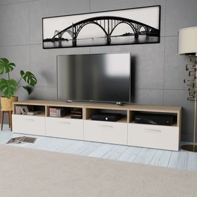 vidaXL Móveis de TV 2 pcs aglomerado 95x35x36 cm cor carvalho e branco