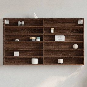 vidaXL Armário vitrine 100x8,5x58 cm deriv. madeira carvalho castanho