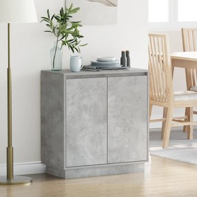 Buffet vidaXL com LED Cinza Concreto 71x34,5x75 cm de madeira engenheirada