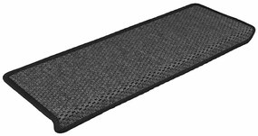 Tapetes escada adesivos aspeto sisal 30pcs 65x21x4 cm antracite
