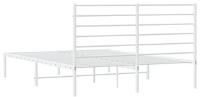 Estrutura de cama com cabeceira 150x200 cm metal branco