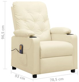 Cadeira de massagens couro artificial cor creme