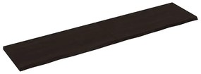vidaXL Tampo de mesa 220x50x(2-4) cm carvalho tratado castanho-escuro