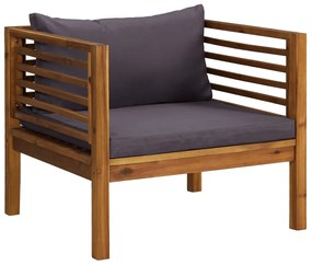 12 pcs conjunto lounge de jardim com almofadões acácia maciça