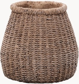 Vaso em betão artesanal Faux-Puff, Alt 17 cm