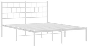 Estrutura de cama com cabeceira 120x200 cm metal branco