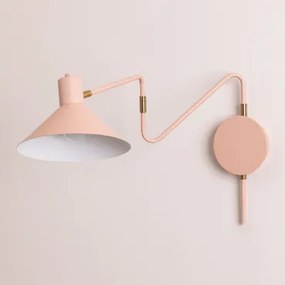 Aplique De Parede Orientável Em Ferro Lizz Rosa Claro - Sklum