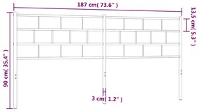 Cabeceira de cama 180 cm metal branco