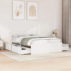 vidaXL Cama sem colchão 120x200 cm madeira de pinho maciça branco