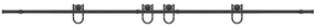Kit de ferragens para porta deslizante 366 cm aço preto