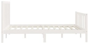 Estrutura de cama 120x200 cm madeira maciça branco