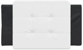 Almofadão de cabeceira 80 cm couro artificial preto e branco