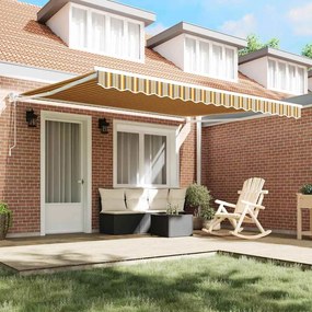 Toldo Retrátil Automático Listras Multicoloridas 400x300 cm