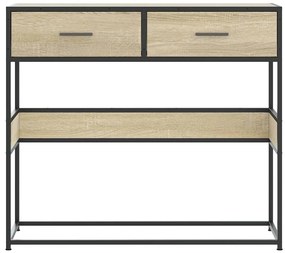 Mesa consola 90x35x80 cm derivados de madeira carvalho sonoma