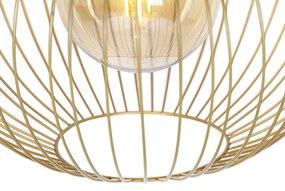 Candeeiro de suspensão de design dourado - Wire Bake Design