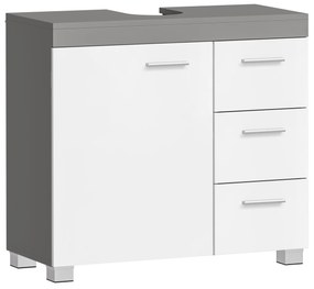 Armário de casa de banho com 3 gavetas grandes e 2 compartimentos | VASAGLE | 70 x 30 x 64 cm | BBK503T49.