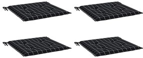 Almofadões p/ cadeira 4pcs 50x50x3cm tecido xadrez preto