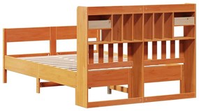 Cama com estante sem colchão 140x200 cm pinho maciço