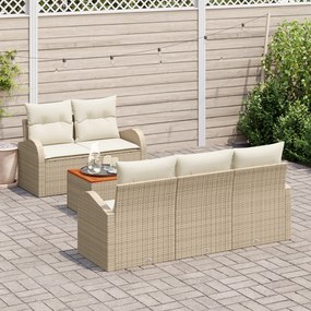 Conjunto de Sofá de Jardim Conjunto de 4 Bege e Branco