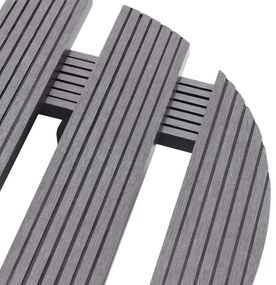 Suportes com rodas para vasos 2 pcs Ø30x7,5 cm WPC cinzento