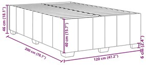 Estrutura cama sem colchão 120x200 cm tecido cinza-acastanhado