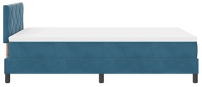 Cama Box com Colchão vidaXL Azul Escuro Pequeno Dobrável Veludo