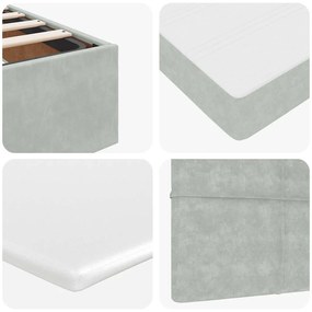 Estrutura de cama otomana com colchão cinza claro Veludo