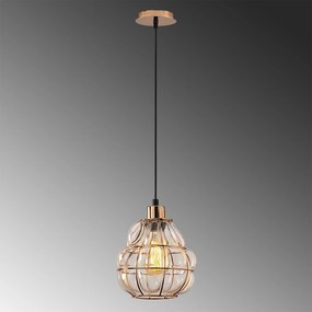 Candeeiro Suspenso Safderun – Cobre – Diâmetro 20 cm, Altura 111 cm