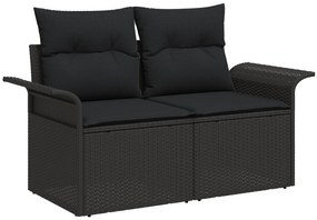 Conjunto de Sofá de Jardim vidaXL com Almofadas Beje Polirattan, Sofá